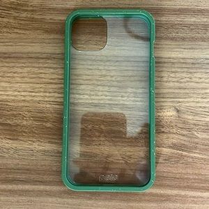 Pela Clear iPhone 13 Case with Green Ridge